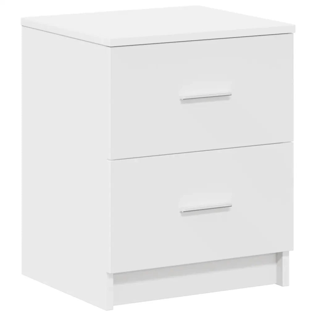 Comodini 2 pz con 2 Cassetti Bianchi 40x36x50 cm