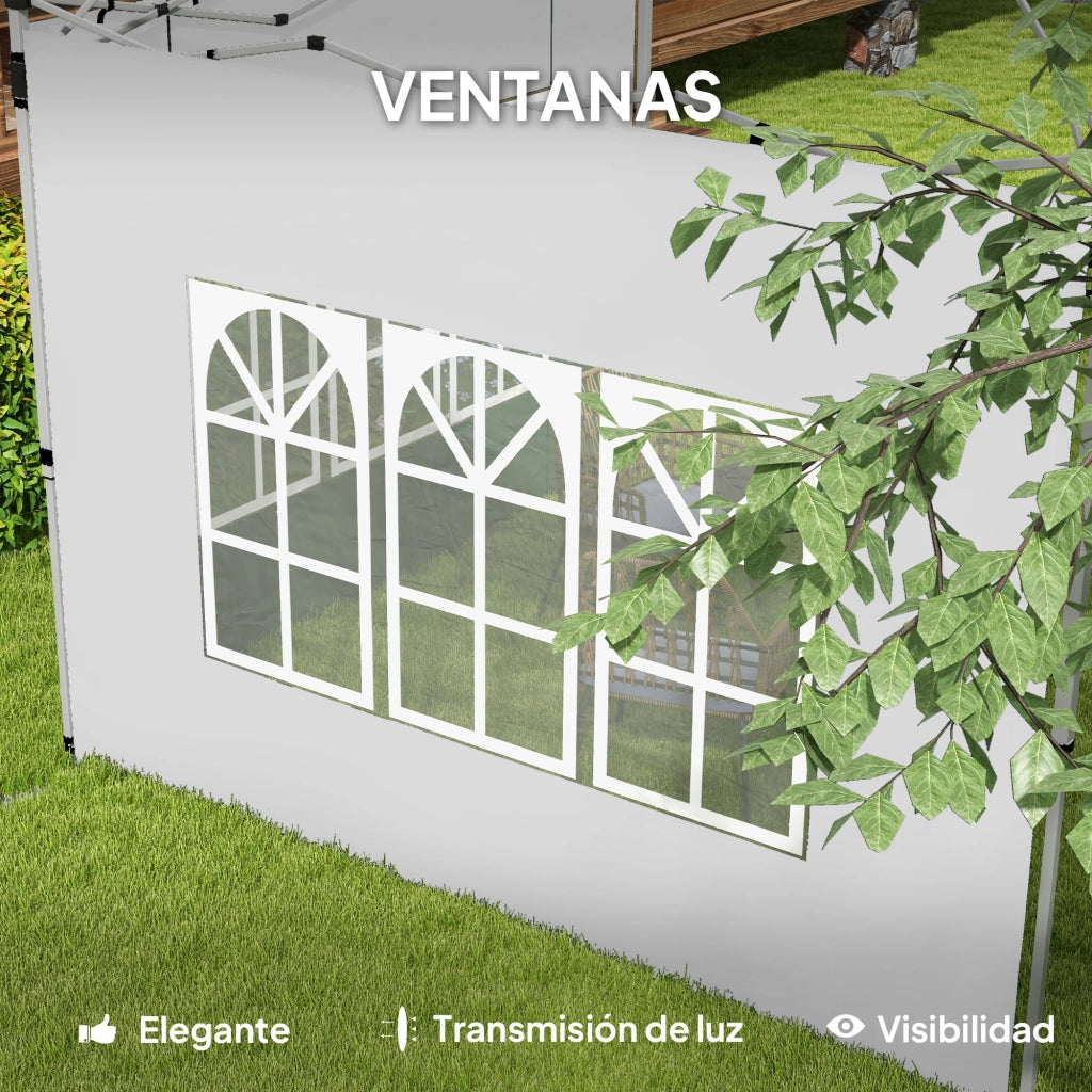 Tenda da giardino 3x3 m con pannelli laterali ¨C zephmum ¨C Oxford bianco 295x195 cm