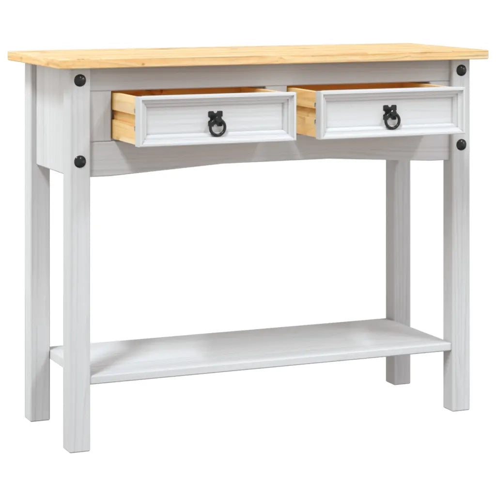 Tavolo Consolle | Tavolo d'Ingresso in Pino Messicano Corona Bianco 90x34,5x73 cm