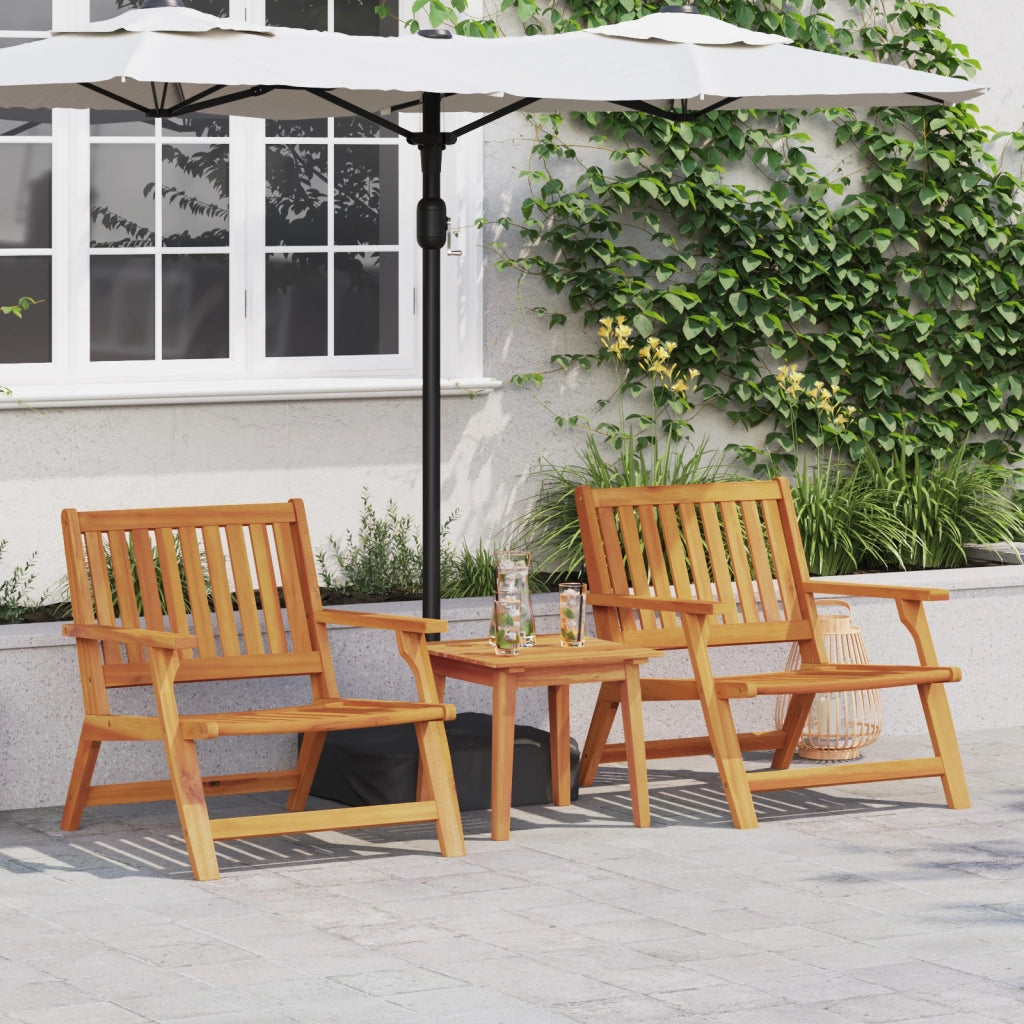 Sedie da Giardino 2 pz 76x67x73.5 cm Legno Massello di Acacia