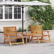 Sedie da Giardino 2 pz 76x67x73.5 cm Legno Massello di Acacia