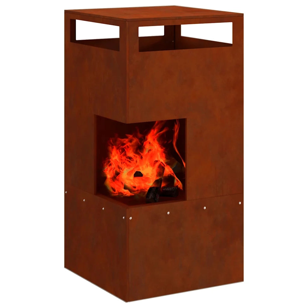Focolare-Stufa-Camino Marrone 50 x 50 x 100 cm Acciaio 173610