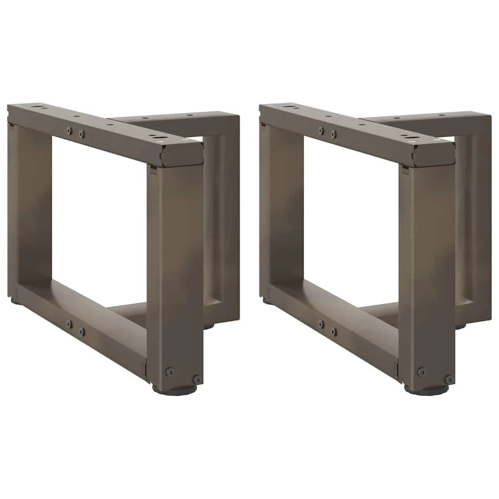 Set di 2 gambe regolabili a forma di T per tavolino da caffè 50 x 25 x 30 cm design moderno acciaio nero 02_0057281