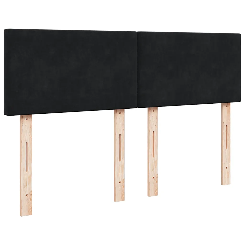 Giroletto a Molle con Materasso Nero 140x190 cm in Velluto 3287730