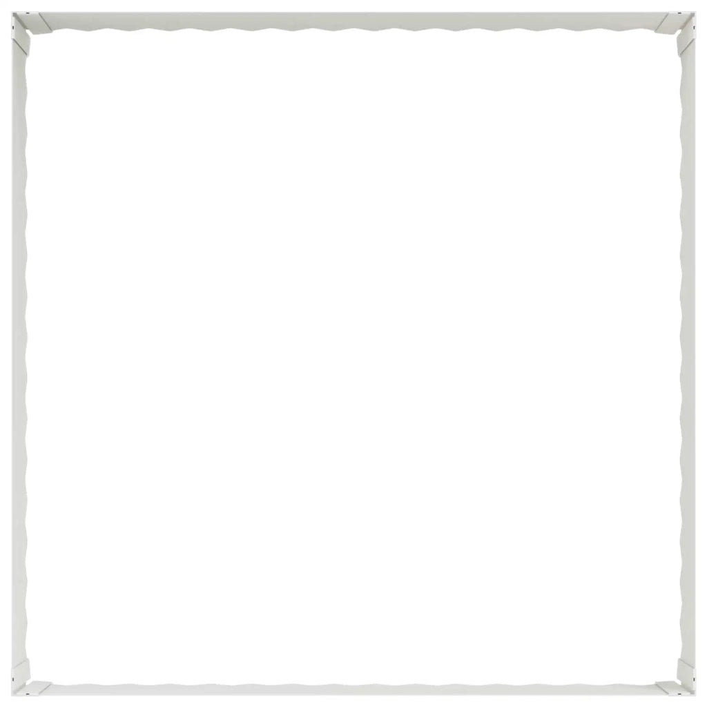 Bordura per Prato 4 pz 100 x 100 x 35 cm Acciaio Bianco 8008976