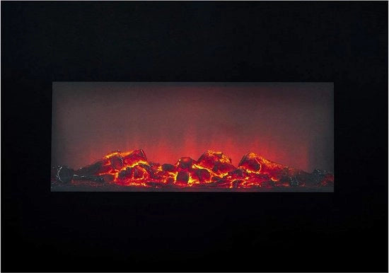 Stufa elettrica a parete 1800 W - Riscaldamento LED - Fiamma di lusso - Comando a distanza Stufa elettrica