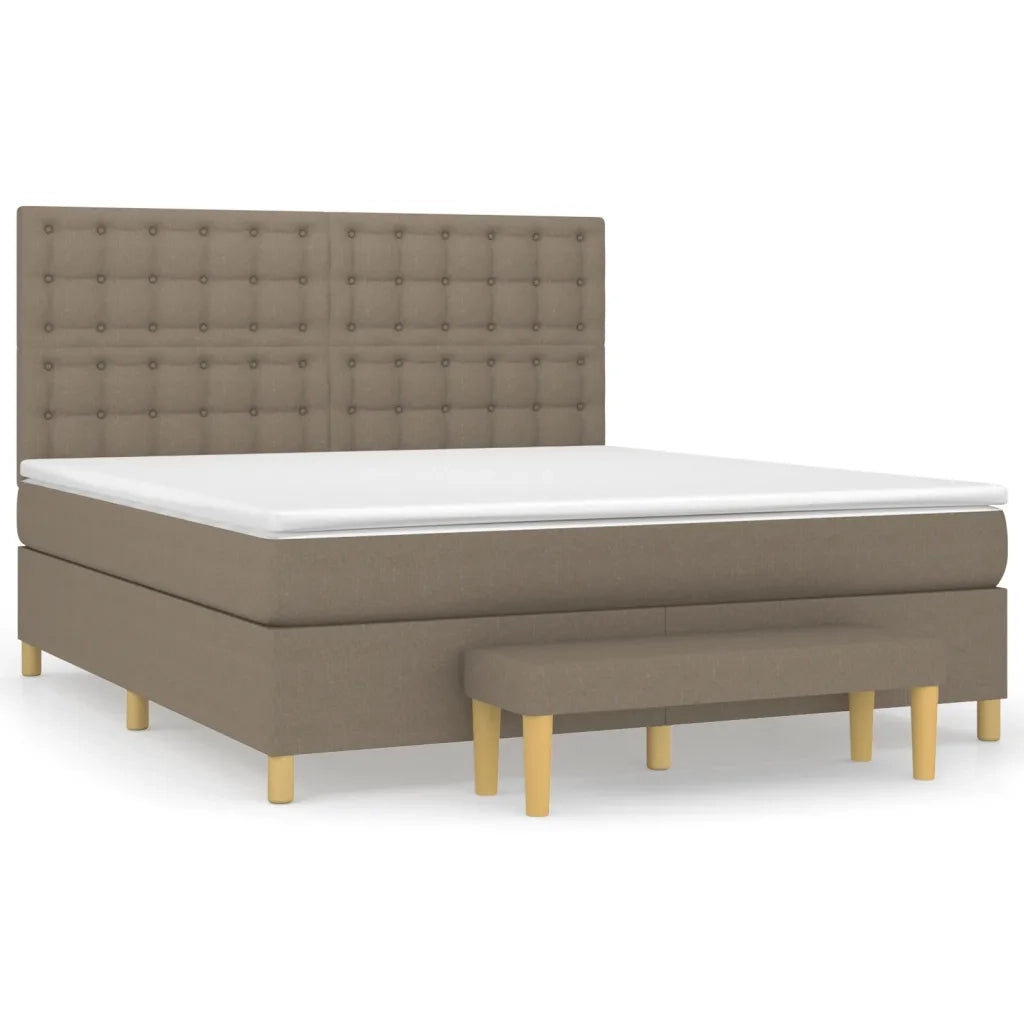 Giroletto a Molle con Materasso Tortora 180x200 cm in Tessuto