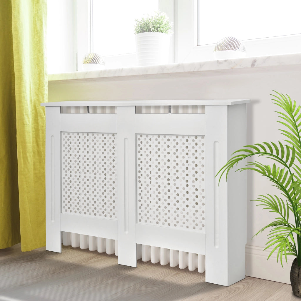 Copriradiatore MDF con ripiano superiore ¨C zephmum ¨C bianco 111.5x19x82 cm