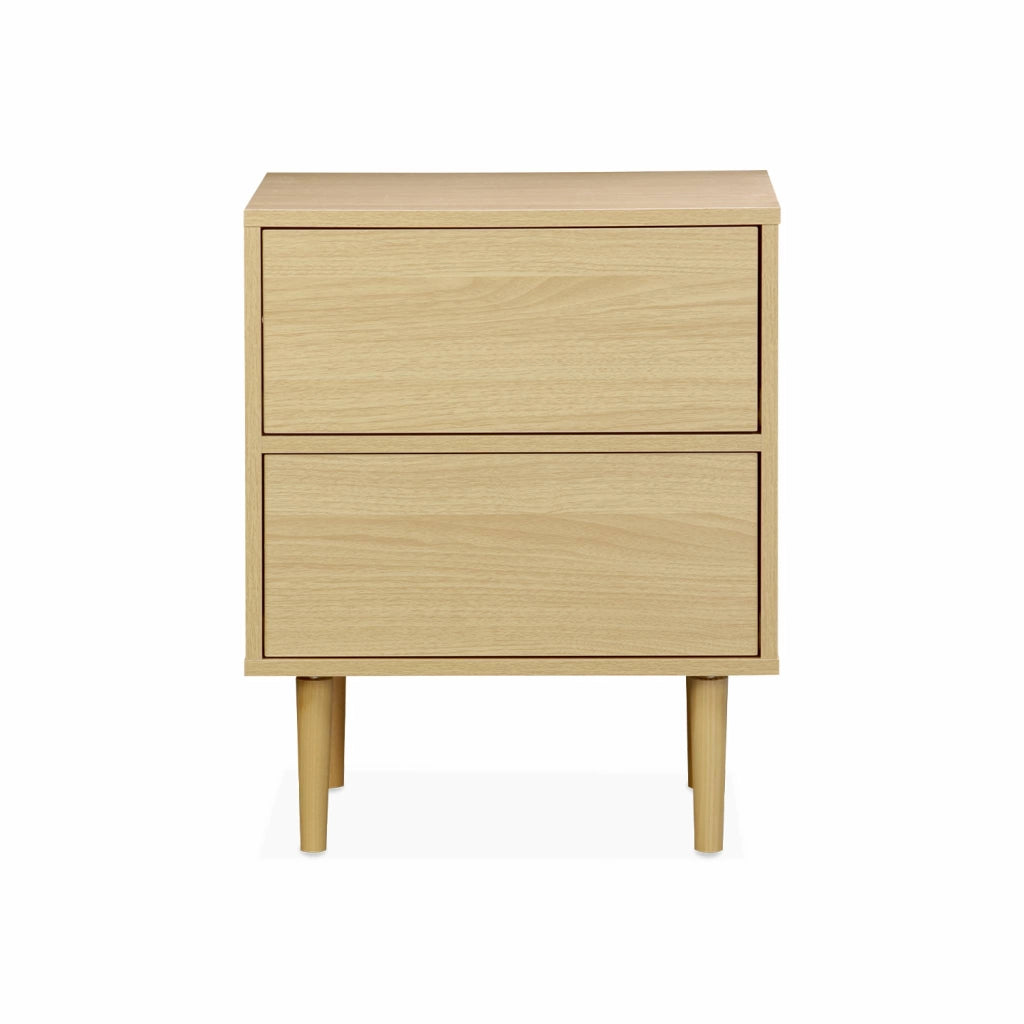 Comodino effetto legno naturale, marrone naturale