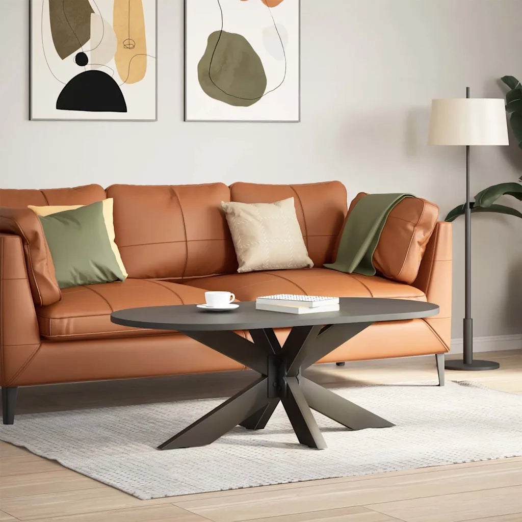Gamba per tavolino da caffÃ¨ a forma di ragno nera 98x58x(42-43) cm in acciaio