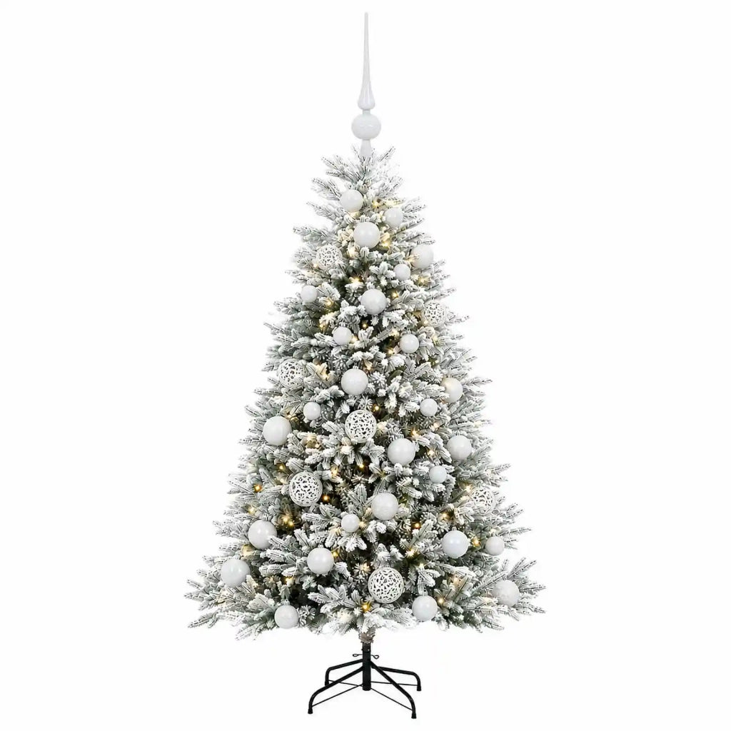 Albero di Natale Artificiale con Palline 120 cm 150 LED 3466093