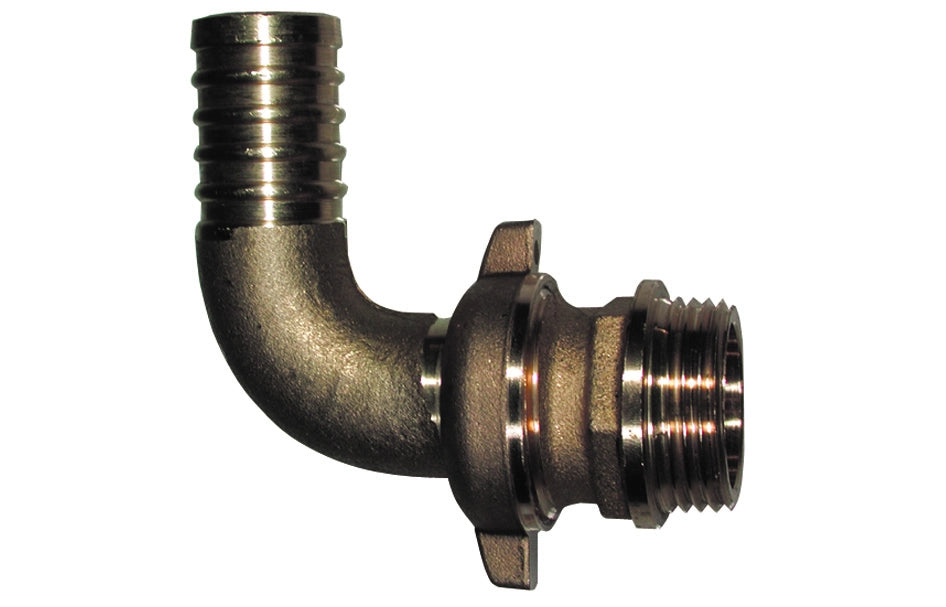 RACCORDO PORTAGOMMA IN OTTONE CURVO PER POMPA- 11/4 x Diam. 35- BUGAT- pezzi 1