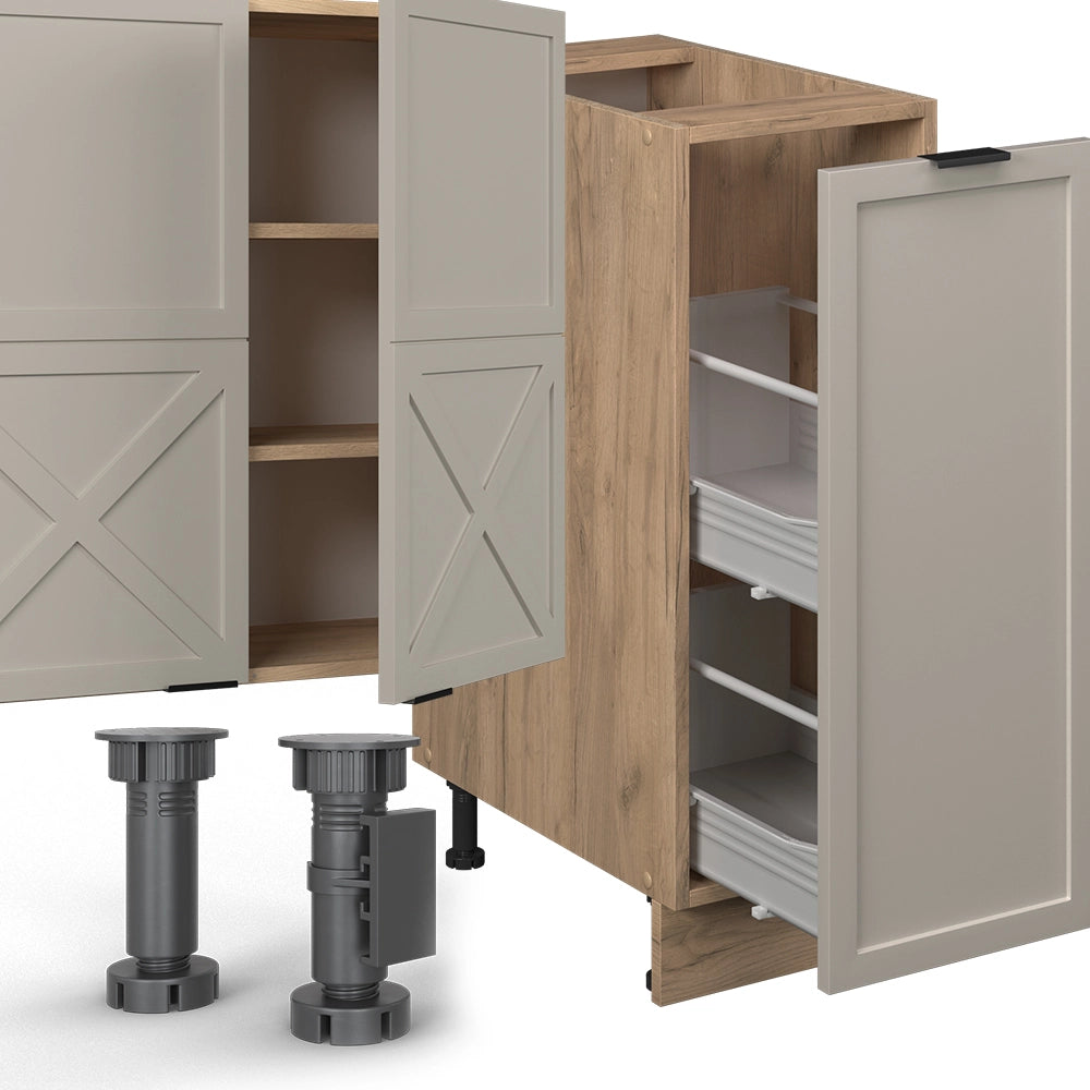 Vicco Cucina componibile Grigio/beige/rovere dorato 280 cm , PL Antracite