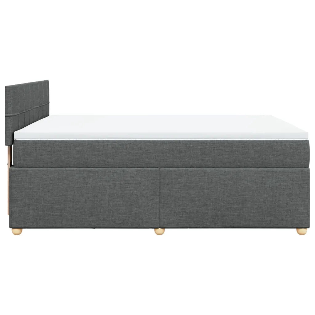 Giroletto a Molle con Materasso Grigio Scuro 160x200 cm Tessuto