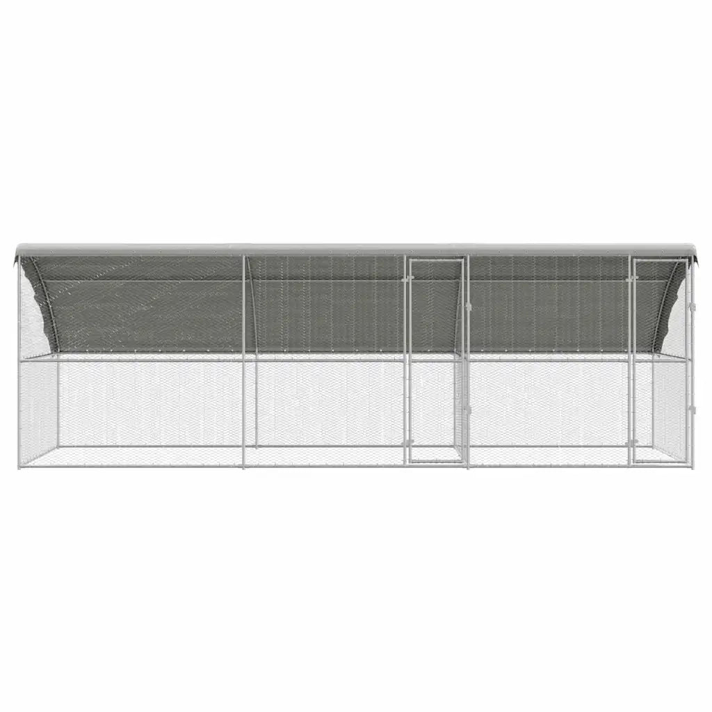 Gabbia per polli 3 pcs Argento 600 x 200 x 198,5 cm
