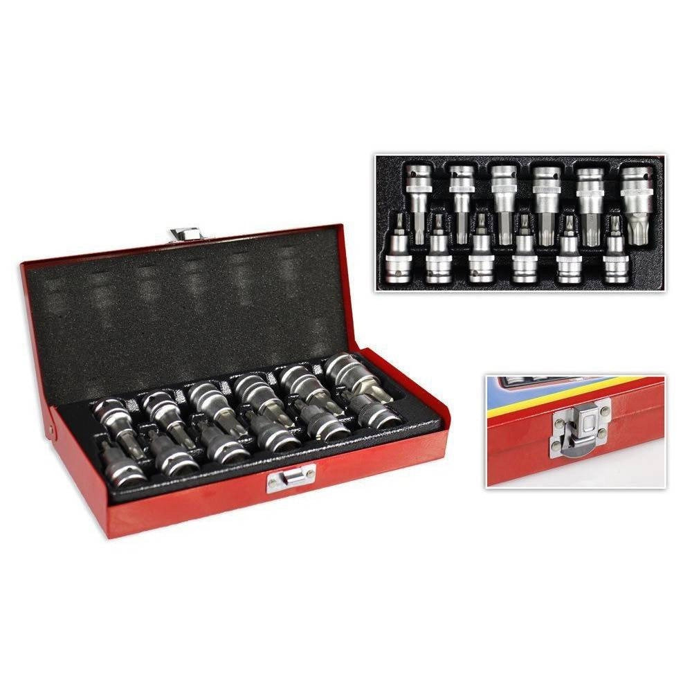 Trade Shop - Set Inserti A Bussola Torx 13 Pz Punte Per Trapano Avvitatore Misure Fino A T80 -