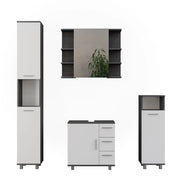 Vicco Set di mobili da bagno Antracite/bianco 4 parti