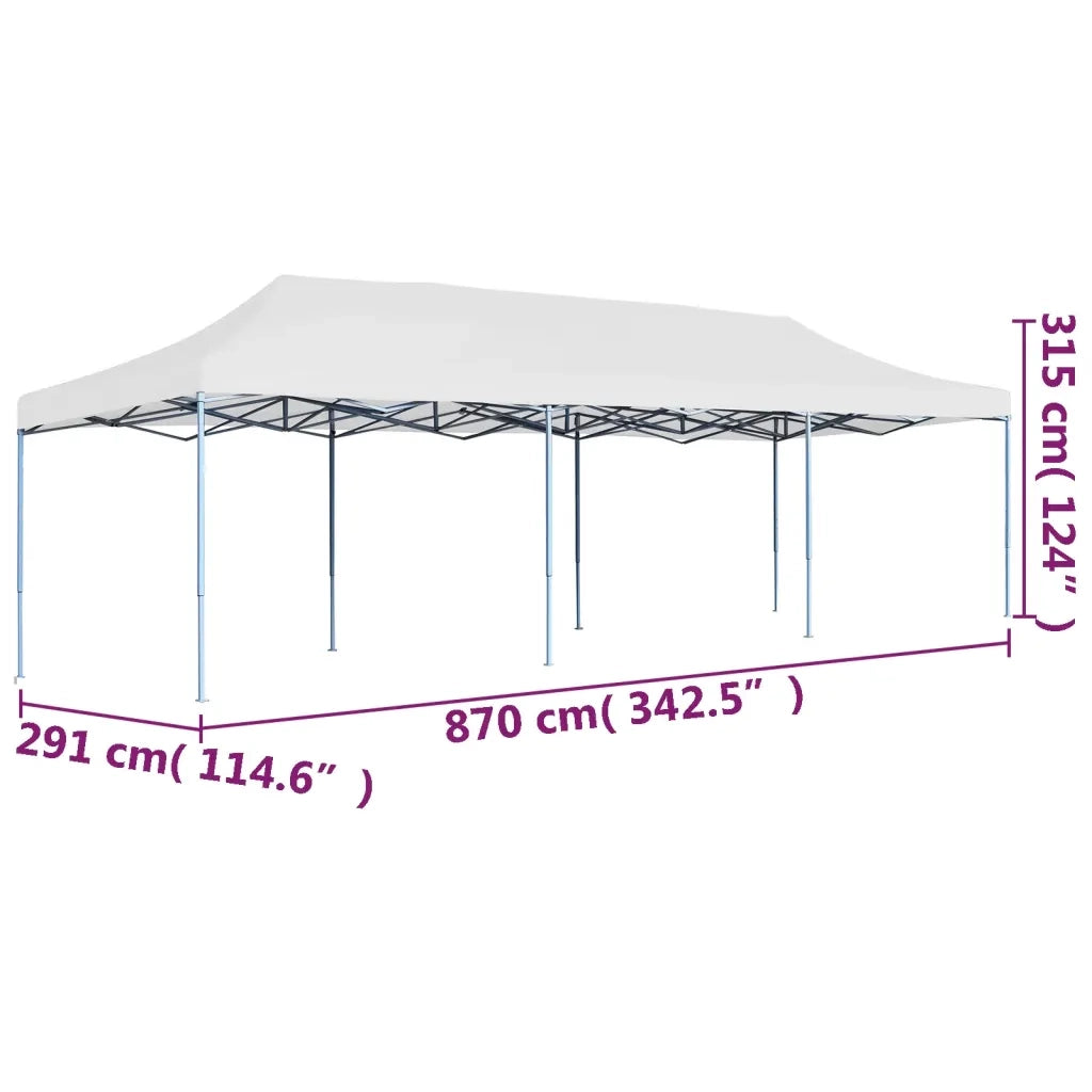 Tenda Pieghevole Pop-Up 3x9 m Bianca