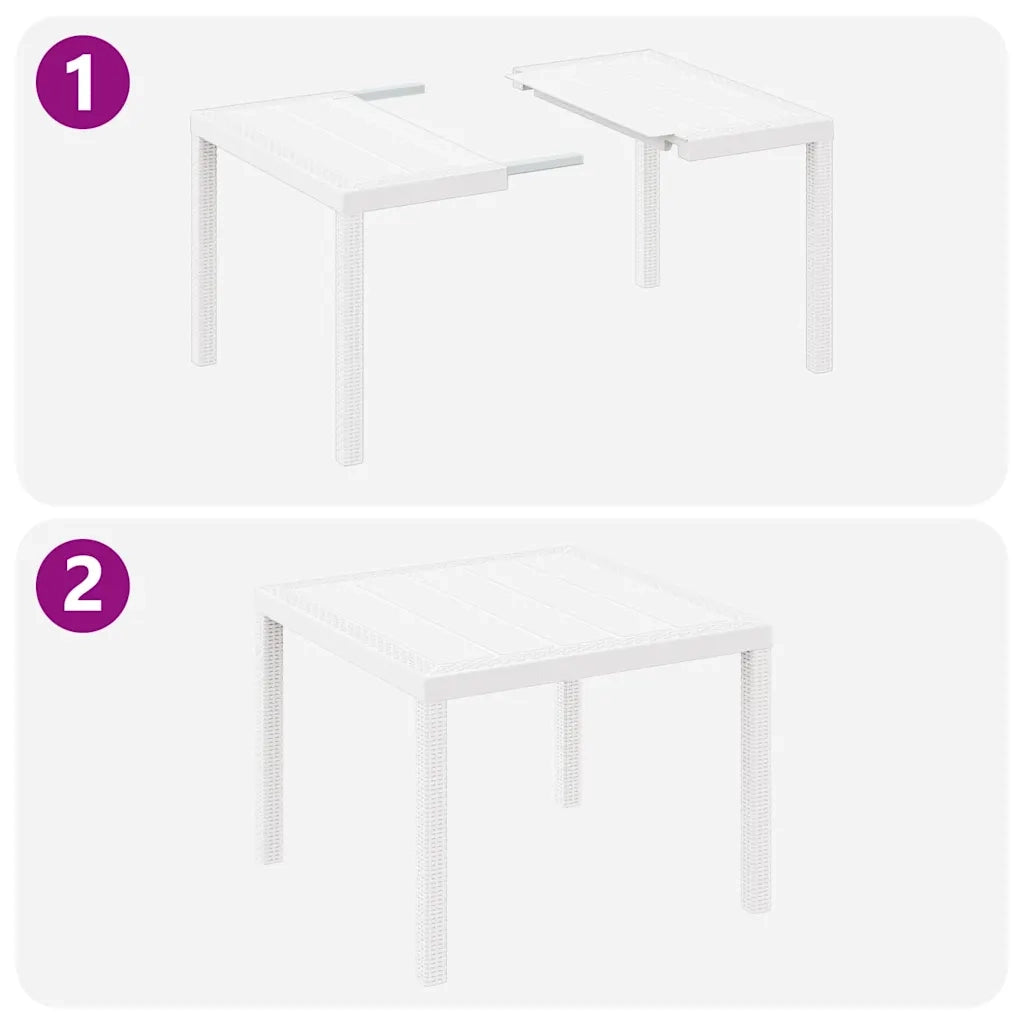 Set da Pranzo per Giardino 5 pcs Bianco Polipropilene 3378546