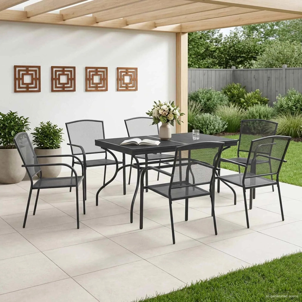Set da Pranzo per Giardino 7 pcs Antracite 212 x 90 x 76 cm 3429140