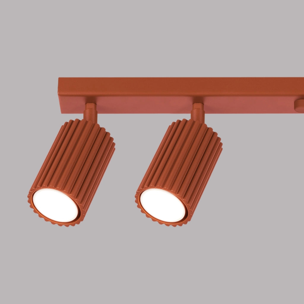 Plafoniera moderna ocra rossa 117 cm orientabile 6xGU10 Pure