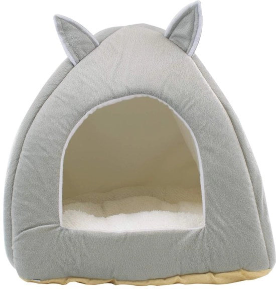 Letto per Gatti Autoiscalo - Stile Teddy - Casa per Gatti - Lavabile - 36 x 36 x 40 cm - Ideale per Piccoli Gatti e Piccoli Animali di Compagnia