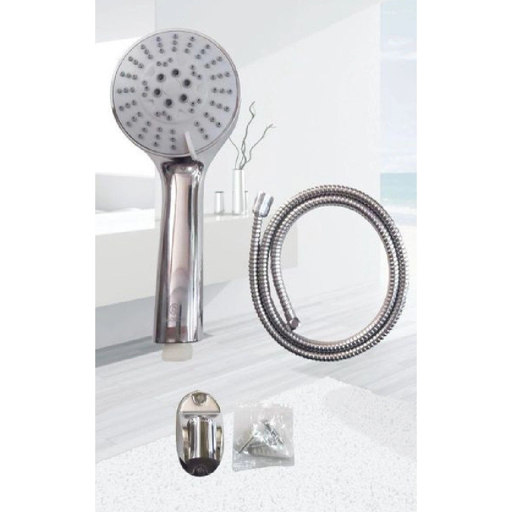 Trade Shop - Set Doccetta Soffione Doccia Con Tubo Flessibile 1.5 Metri Staffa Bagno Tx-9218 -