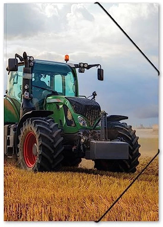 Carta di disegno DIN A3 con tema - cartellino elastico - per bambini, adolescenti, studenti, ragazze, ragazzi (tractor nel campo - A3)