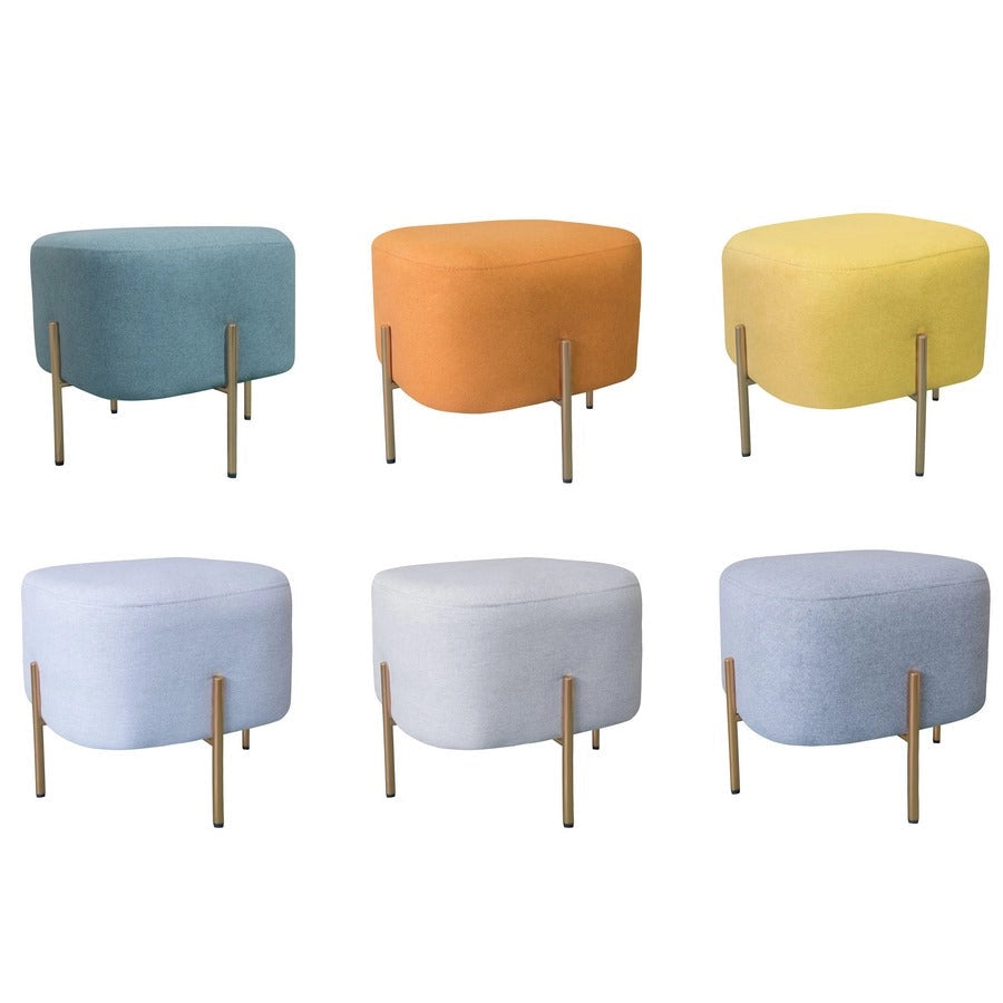 Pouf Poggiapiedi 41x41x41 cm in Tessuto Kate Grigio
