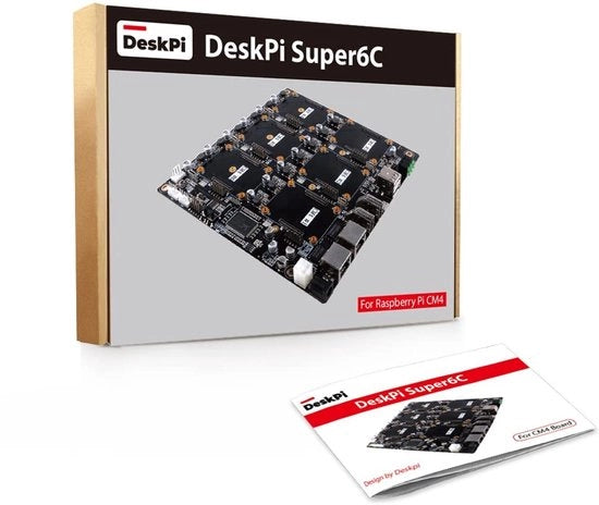 Pannello di Clustering Raspberry Pi Super6C - Mini-ITX - 6 Moduli di Calcolo - Inclusa Alimentazione 89W - Adatto per CM4 e CM5
