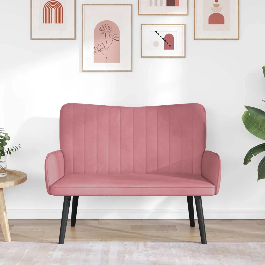 Sofa a Due Posti Rosa 115 x 61 x 87 cm Velluto 42028953