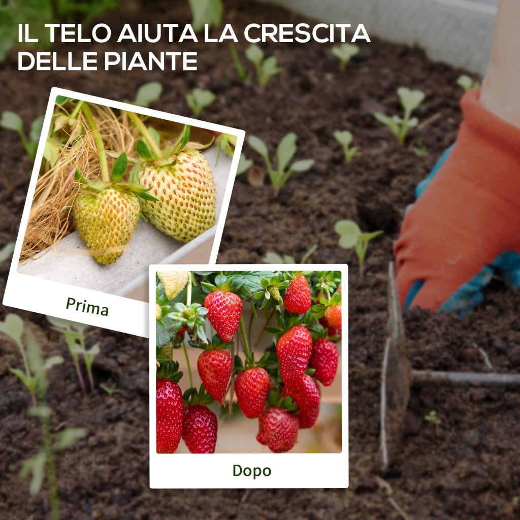 Telo per Pacciamatura 2x25 m per Orto. Serra e Giardino. Drenante e Traspirante. Nero