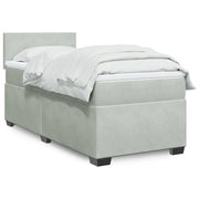 Giroletto a Molle con Materasso-Struttura Letto Grigio Chiaro 90x200 cm Velluto 659377