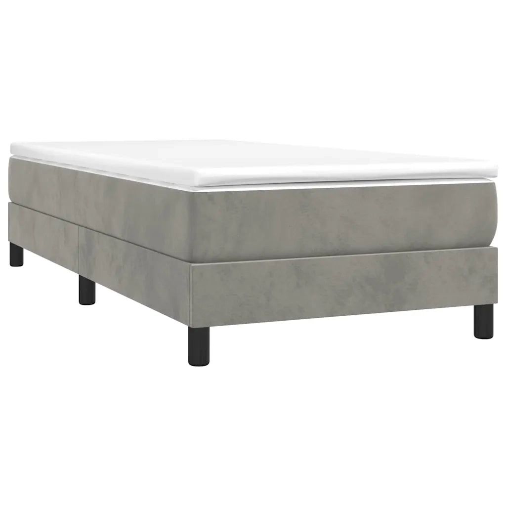 Struttura Letto a Rete a Molle-Giroletto Grigio Chiaro 90x200 cm Velluto 202560