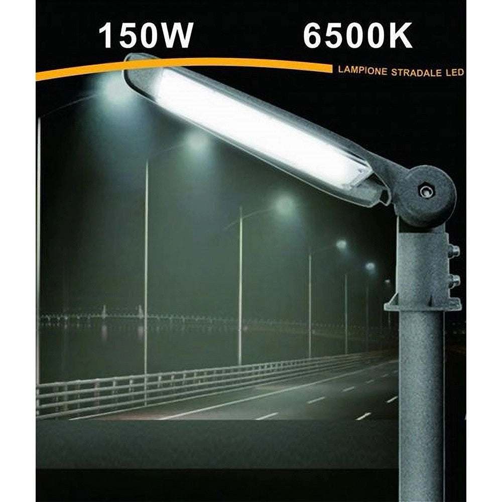 Trade Shop - Lampada Inclinabile Led Lampione Stradale Faro Esterno 150watt Luce 6500k Lp-150 -