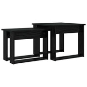 Set di 2 pz Tavolini da salotto | Tavolino da caff¨¨ | Tavolino da Soggiorno Rovere Nero Legno multistrato