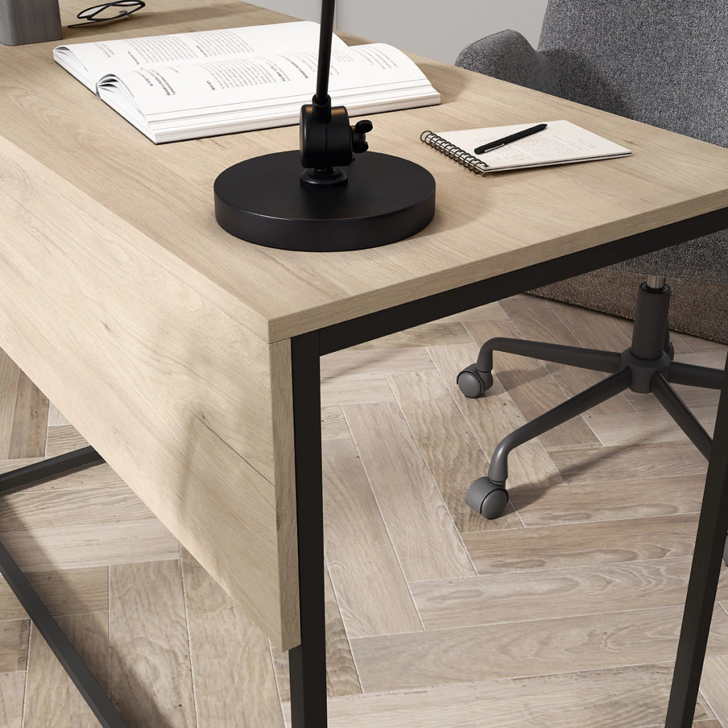 Scrivania Herdasa acciaio e effetto rovere 75x105x52