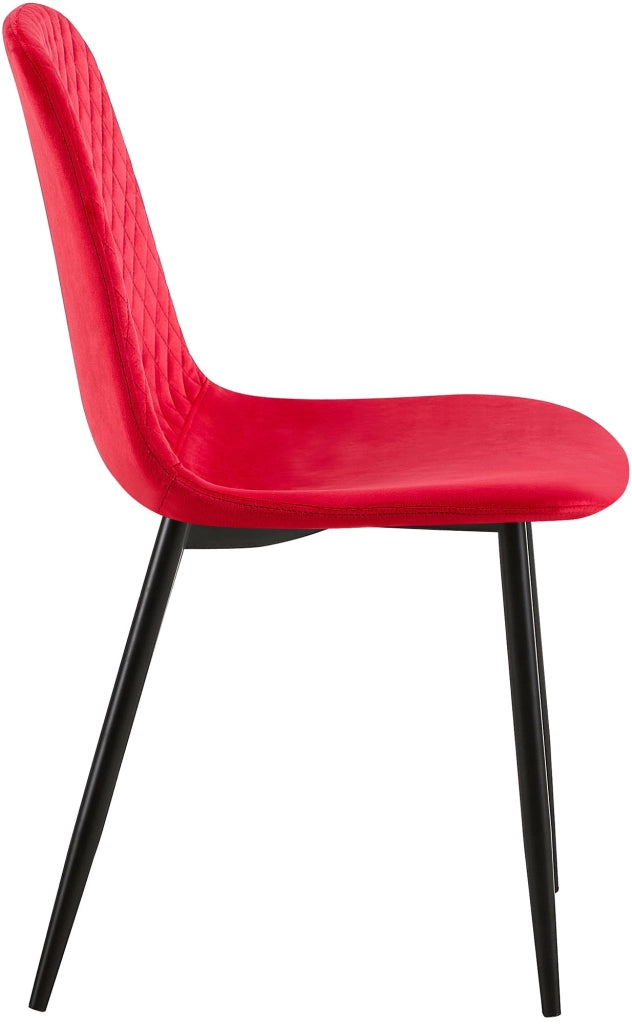 Sedia Giverny con cuciture decorative Velluto,rosso
