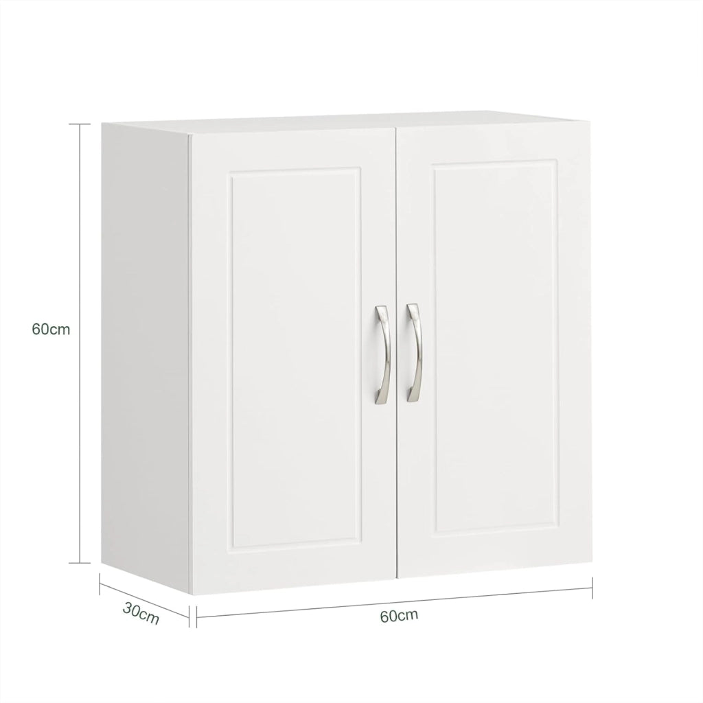 Armadietto pensile da bagno Mobile da parete per il cucina con due ante bianco L60*P30*A60 cm FRG231-W