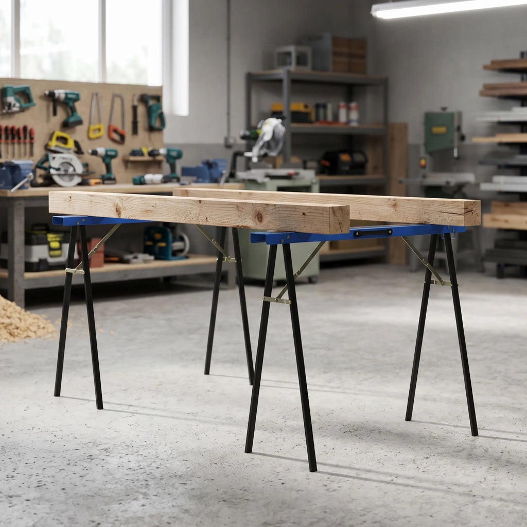 Cavalletto da carpentiere pieghevole ¨C zephmum ¨C Blu e Nero