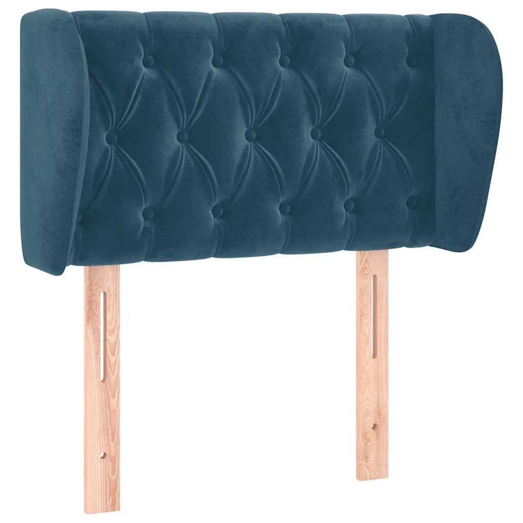 Testiera ad Orecchio-Testata con Orecchie Blu Scuro 83x23x78/88 cm in Velluto 714856