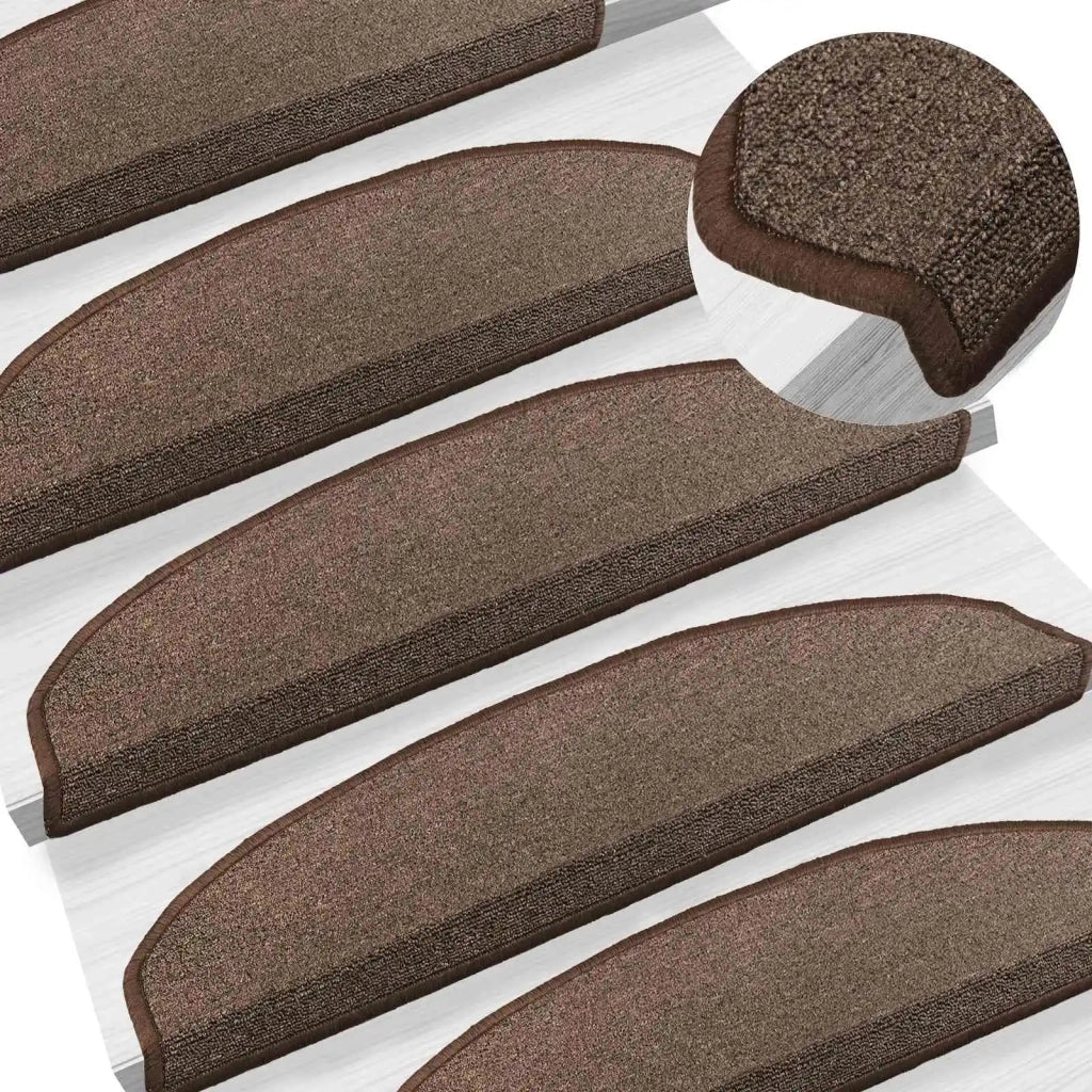 Tappetini per scale autoadesivi 15 pcs Marrone caffè 42038639