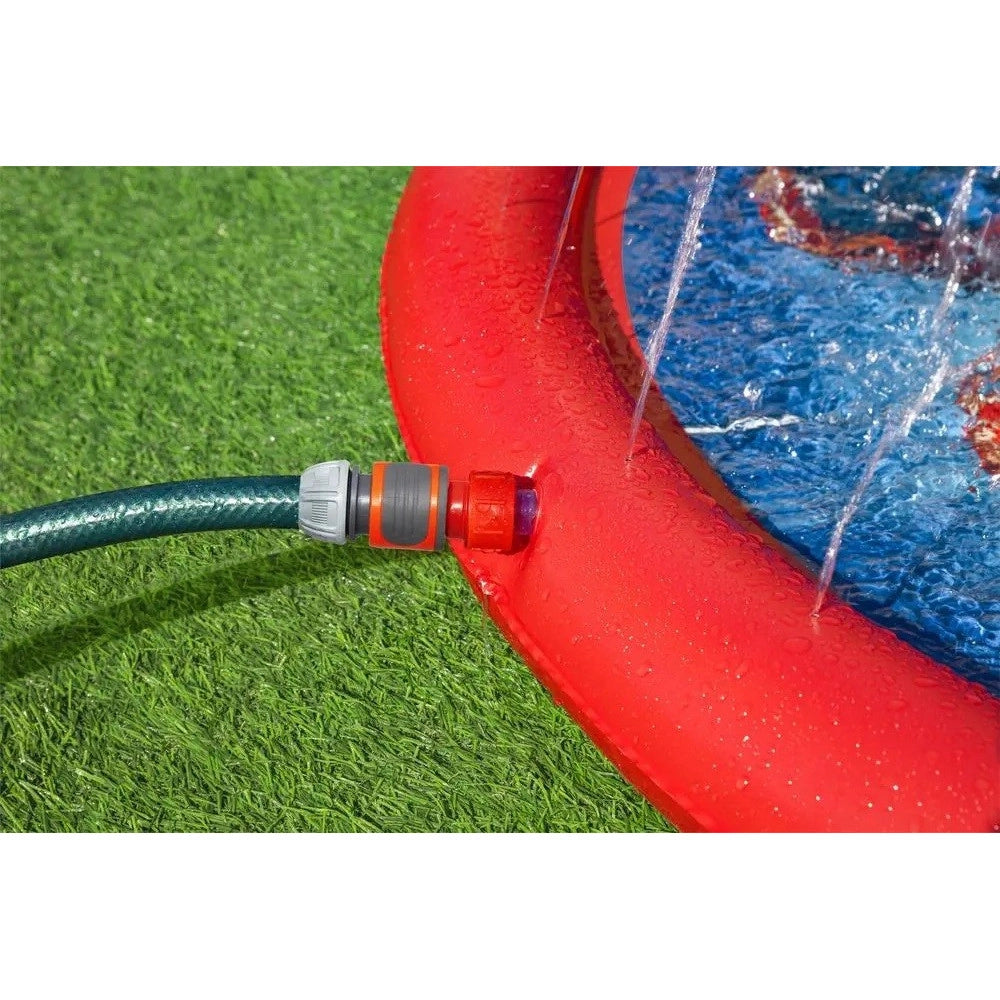 Trade Shop - Tappeto Tappettino Spruzzi Piscina Gonfiabile Con Fontana Spider-man 165cm 98792 -