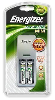 Energizer 27621 Caricabatterie Mini 2 slot AA AAA NiMH con 2 Batterie Ministilo 700 mAh R2U