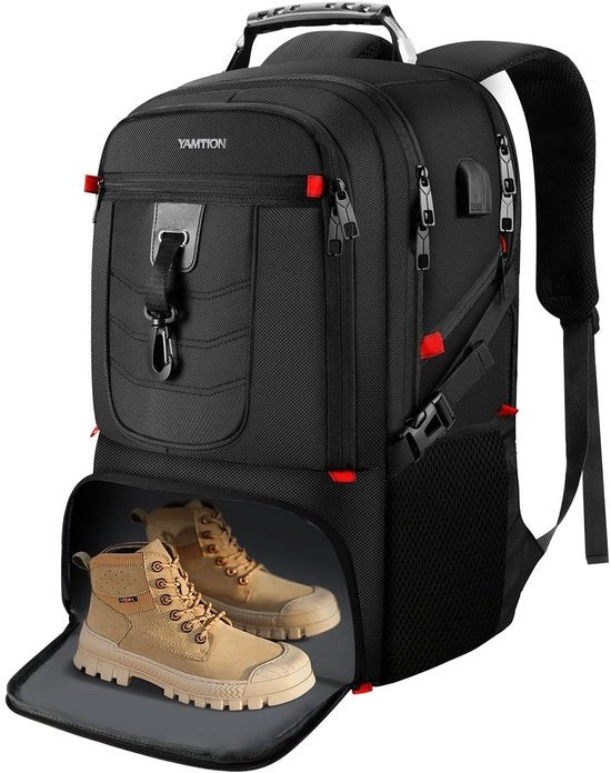 Borsa per Laptop Grande con Tasca per Scarpe - Ideale per Scuola e Viaggi - Nero