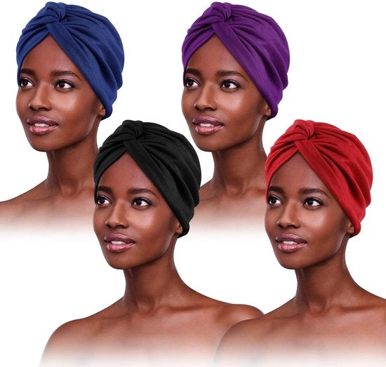 Cappello di cotone per donne - Tulband per donne - Adatto per chemo - Cappello estivo - Foulard con nodo