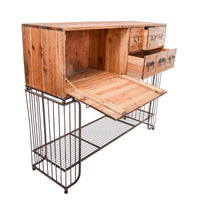 Tavolo con Cassetti e Base in Metallo Larghezza 106 cm