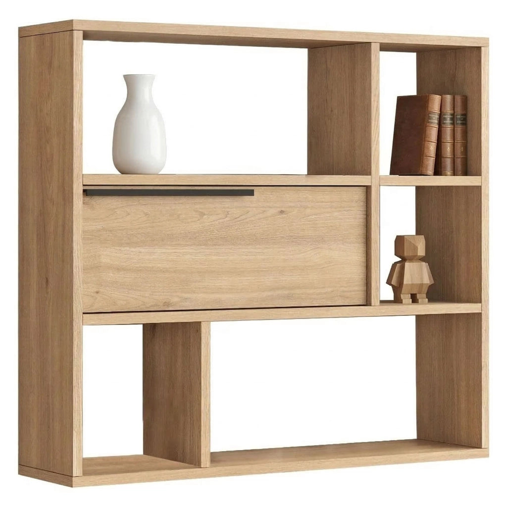 Roiate, Mensola 5 Ripiani, 90x22x81h cm Marrone Rovere