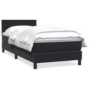 Letto singolo | Letto per adulti | Giroletto a Molle con Materasso Nero 90x210 cm in Velluto