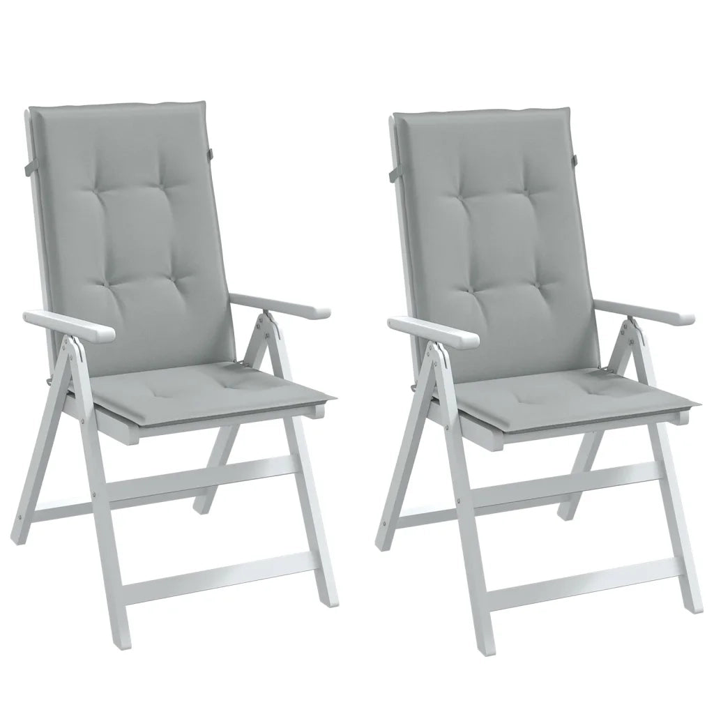 Cuscini Sedia Schiena Alta 2 Grigio MÃ©lange 120x50x4 Tessuto